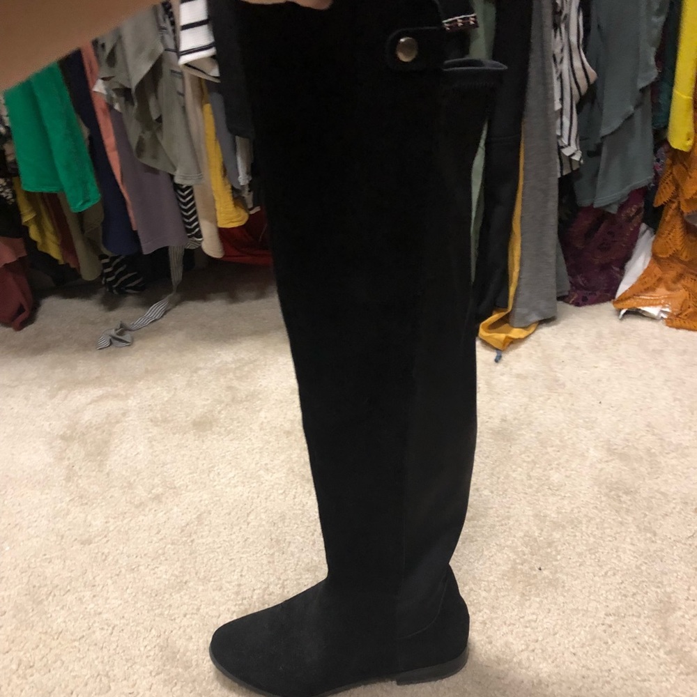Black over the knee suede boots